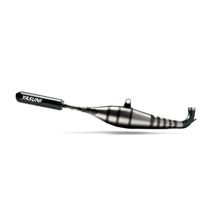 Saisonangebot Auspuff Yasuni Carrera 40 schwarz-Carbon Enddämpfer - Minarelli Motor - Aerox - Nitro - Ovetto - Jog - Mach G - F12 - F15 - SR50