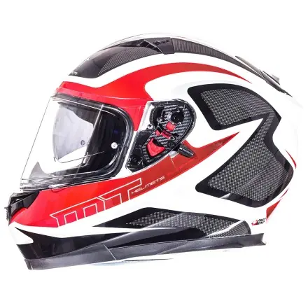 MT Helmets Integralhelm Blade SV Morph - perlmutt weiss - rot-grau - integriertes Sonnenvisier Bestseller