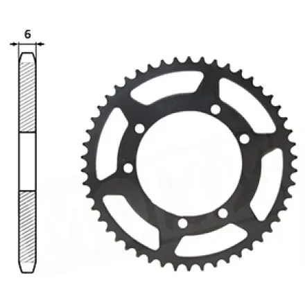 Rabatt Kettenrad 53 Zähne - 420 T - 100 mm Nabe - Beta RRT - KR50 - MX50 - Motorhispania XR50 - KR50 - Furia - Peugeot XP6 - Gilera GSM - RT50