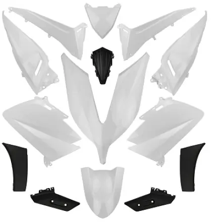 Schnäppchen Verkleidungskit 14 Teile Competition weiss schwarz- Yamaha T-Max 530 2015-2016