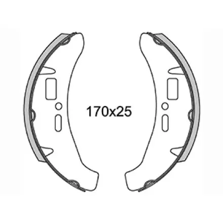 Schnäppchen Bremsbacken Satz Trommel hinten 170x26 mm - Vespa Cosa 125 - 200 ccm
