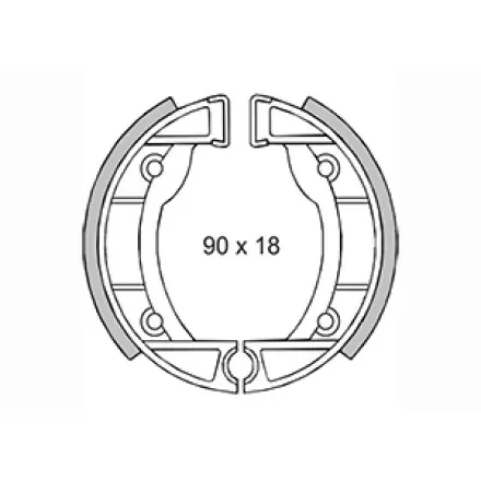 Sichere Zahlung Bremsbacken Satz vorn - Brake Shoes front - 90x18 Piaggio Ciao - Si - Bravo - Superbravo - Boss