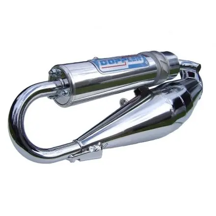 Auspuff Doppler S3R Chrom (ABE)- Minarelli Motor - Aerox - Nitro - Ovetto - Neos - Jog - Mach G - F12 - F15 - SR50 Top-Preis