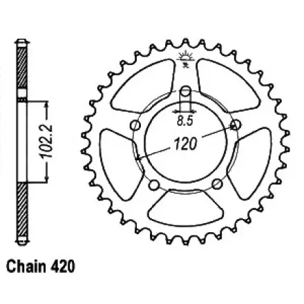 Markenprodukt Kettenrad 44 Zähne- Teilung 420- Aprilia RS 50 1999 - 2003