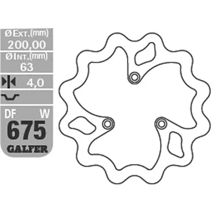 Preis Gesenkt Bremsscheibe Galfer Wave hinten 200 - 63mm - Derbi Senda - Motorhispania - Rieju - MRX - SMX - Tango - RR