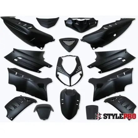 Letzte Chance Verkleidungskit 15 Teile Vinculexx schwarz matt - Peugeot Speedfight 2