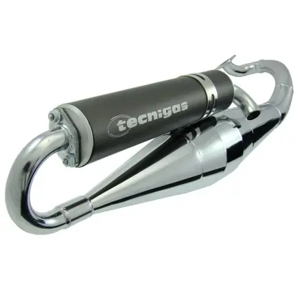 Auspuff Tecnigas RS 180 Racing chrom -Piaggio 125 - 180 ccm - Runner - TPH - Skipper - Dragster - Aprilia SR Beliebt