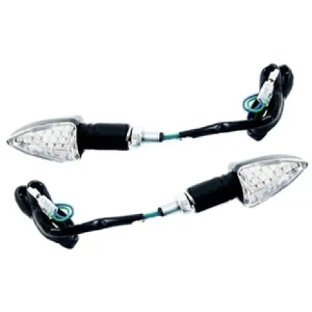 Top-Angebot Blinkerpaar LED mit kurzem Arm (20 mm) schwarz(StVo zulässig)