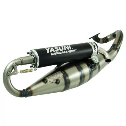 Sonderaktion Auspuff Yasuni Scooter R - Alu black-Enddämpfer - Peugeot Motor - ABE - Speedfight 1+2 - Trekker - Buxy - Vivacity