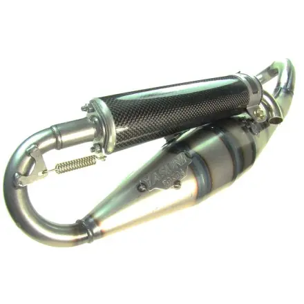 Auspuff Yasuni Scooter R - schwarz Carbon-Enddämpfer - Minarelli Motor - ABE - Aerox - Nitro - Ovetto - Jog - Mach G - F12 - F15 - SR50 Zertifiziert