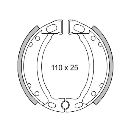 Bremsbacken RMS Trommel 110x25 mm - CPI - Generic - Keeway - BWs NG - Evolis - Mach G - Ovetto - Slider -Stunt - Explorer - Benelli - Beta - Sachs Ausverkauf