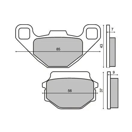 Preisreduziert Bremsbelag RMS Satz ABE - Aprilia RS 4 - Derbi Atlantis - GPR - Keeway Speed - Peugeot XR7 - Rex - Rieju - TGB Bullet - Hawk - Express