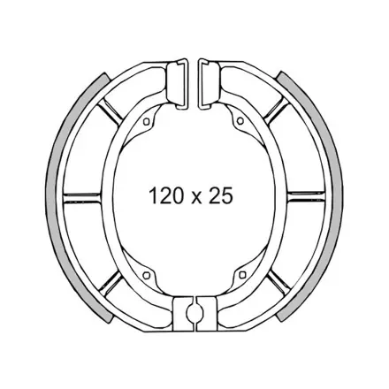Bremsbacken Satz Trommel hinten120x25 mm - Atala - Italjet - Derbi - Suzuki - SR Aprilia Motor - Mojito - SR Ditech - AN 125 Sonderaktion