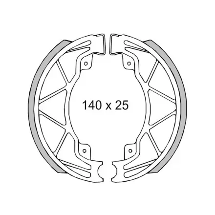Gratis Versand Bremsbacken Satz RMS Trommel 140x25 - Scarabeo - Sport City - Mojito - SR - Runner - Dragster - Liberty - Skipper - Fly - Vespa Primavera - Sprint