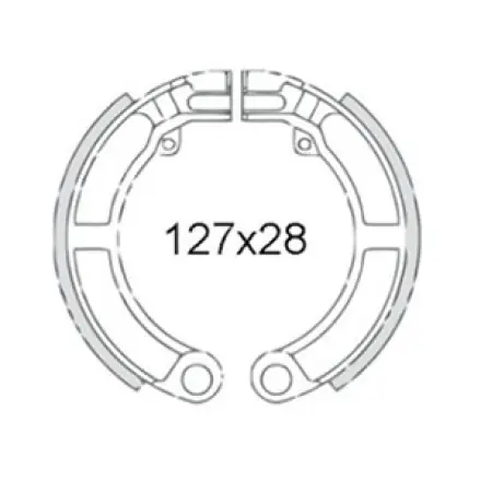 Neue Ware Bremsbacken Satz hinten 127x28 mm - VespaSuper 125 - 150