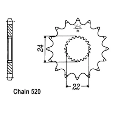 Mega-Angebot Ritzel (vorn) 17 Zähne 520 Kettenteilung RS125