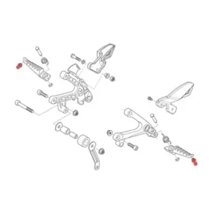 Kostenfreie Lieferung Rastenbolzen links oder rechts - Aprilia RS 125 - 250 - RS4 50 ccm