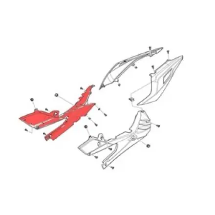 Sitzträger Abdeckung rechts Schwarz Aprilia Rs 125 ccm Abverkauf