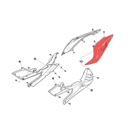 Expressversand Heckteil links Schwarz Aprilia Rs 125 ccm