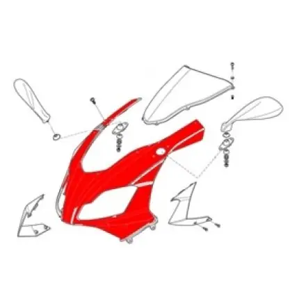 Mega-Angebot Frontmaske Weiss (glam White) Aprilia Rs 125 ccm