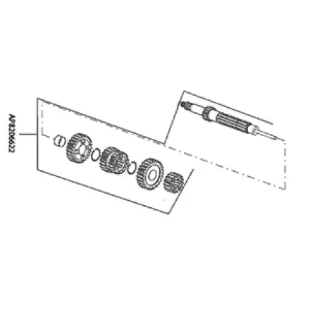 Hauptwelle komplett mit Gangrädern - AM6 Motor - Aprilia RS 50 - CPI SM - SX- SMX - Generic Trigger - Rieju SMX - Peugeot XP - XR Neue Ware