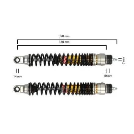 Preis Gesenkt Stoßdämpfer YSS Twin E-Serie (ABE) 340mm Vespa GT GTS GTV 125 200 250