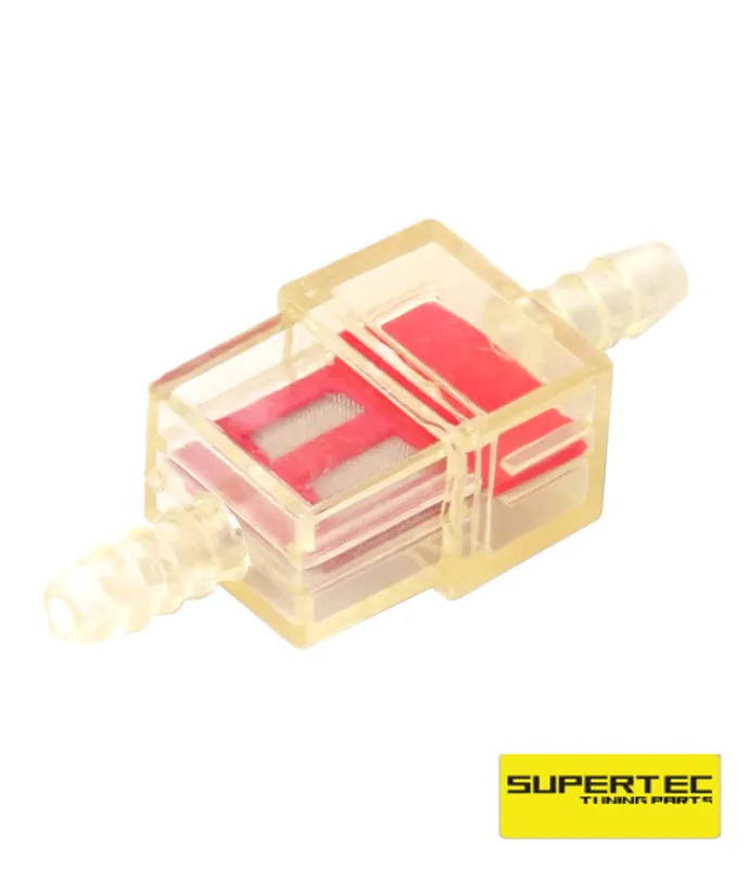 Benzinfilter Kunststoff rot transparent Anschluß 7mm Ciao -Supertec- Heißes Angebot