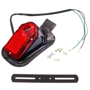 Online Kaufen Rücklicht Rückstrahler mit KennzeichenhalterOldtimer schwarz Mofa Moped Motorrad