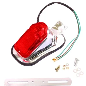 Markenprodukt Rücklicht Rückstrahler mit KennzeichenhalterOldtimer chrom Mofa Moped