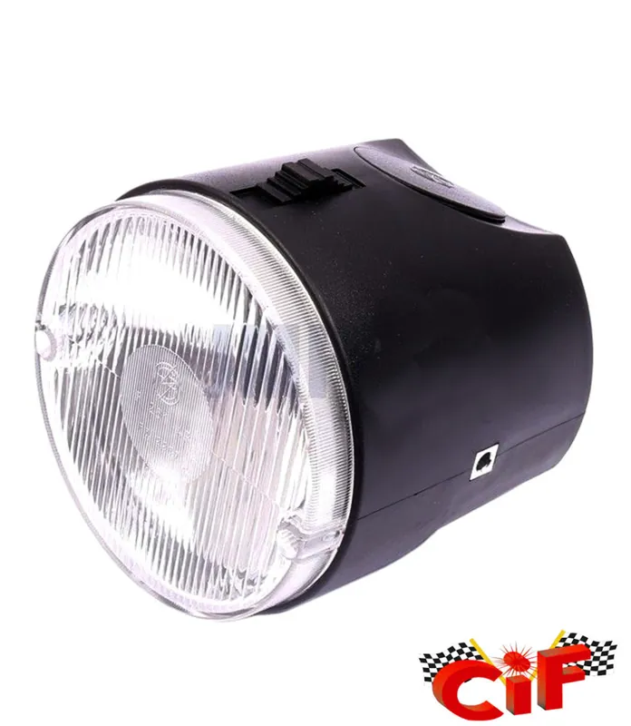 Direkt Vom Hersteller Scheinwerfer schwarz komplett rund Vespa SI mit Lichtschalter -CIF-