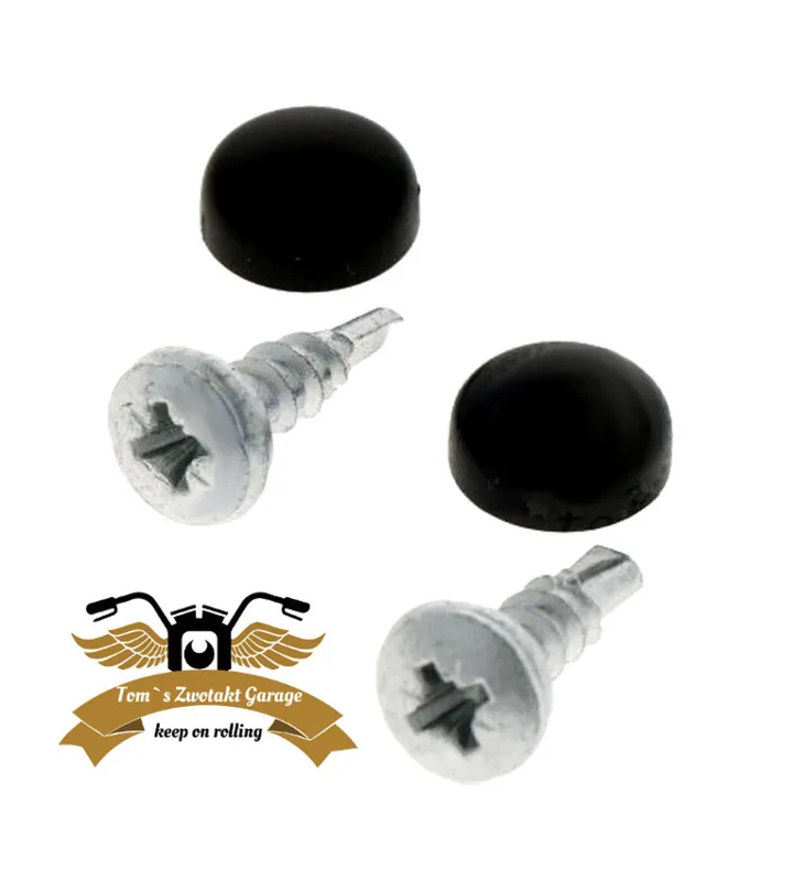 Befestigungssatz Kennzeichen mit Abdeckung Ciao Bravo Schraubensatz Expressversand