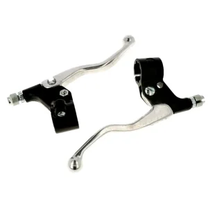 Bremshebelsatz Alu Ø 22mm Bremsgriffe Armatur chrom/schwarz 14cm -Lusito- Neu Im Sortiment