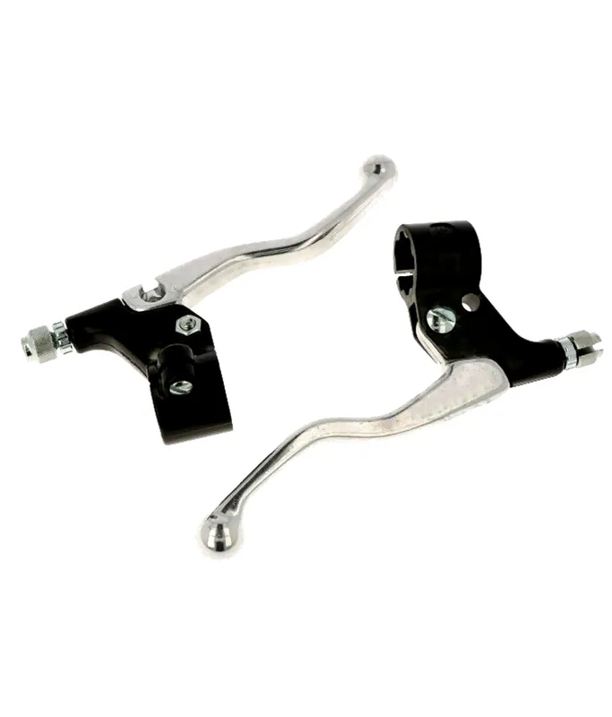 Bremshebelsatz Alu Ø 22mm Bremsgriffe Armatur chrom/schwarz 14cm -Lusito- Neu Im Sortiment