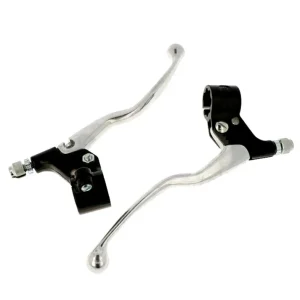 Angebot Bremshebelsatz Alu Ø 22mm Lenker Bremsgriffee Armatur chrom/schwarz 17cm