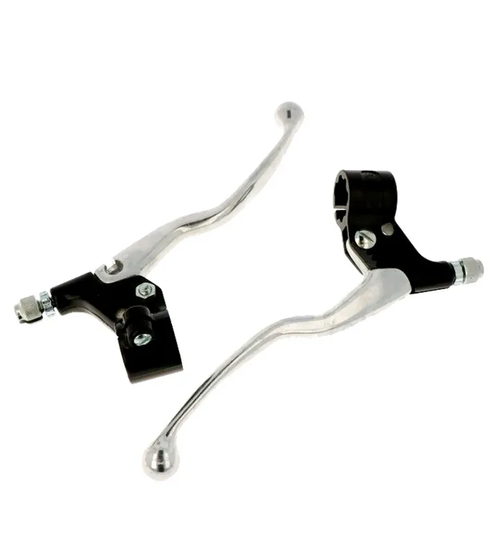 Angebot Bremshebelsatz Alu Ø 22mm Lenker Bremsgriffee Armatur chrom/schwarz 17cm