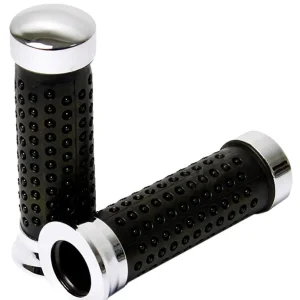 Lenkergriffe Domino schwarz chrom Griffe 130 mm Mofa Moped Mokick Beliebt