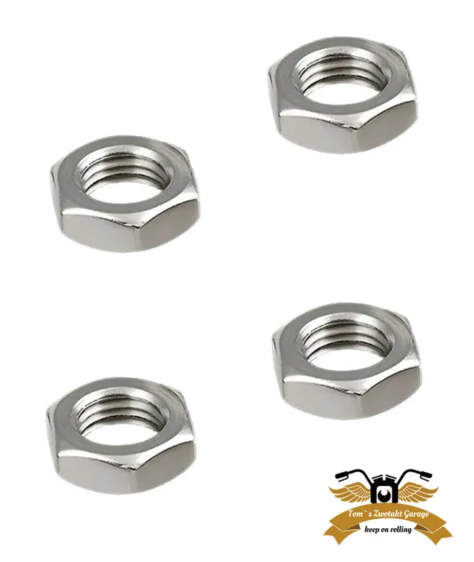 4 x M10 Mofa Moped Flachmutter sechskant Mutter flach Edelstahl DIN 439 V2A Must-Have