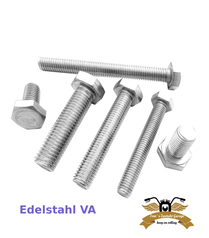 10 x Sechskantschraube M4 x 20 DIN 933 V2A Edelstahl Mofa Moped Echt