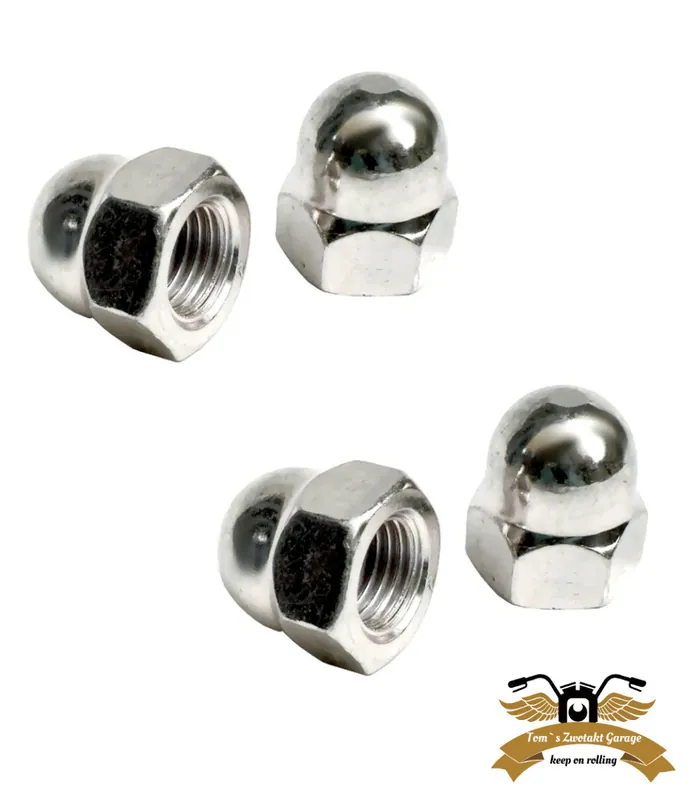 2 x Hutmutter M6 Edelstahl DIN 1587 V2A hohe Bauform Mofa Moped Billig
