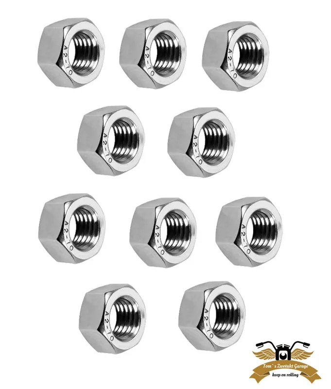10 x Sechskantmutter M5 Edelstahl DIN 934 A2 V2A rostfrei Moped Mofa Mokick Must-Have