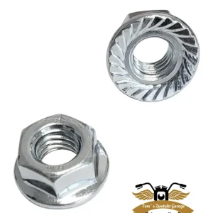 Sonderaktion 2 x Flanschmutter M4 Sperrzahn Mutter Bundmutter DIN 6923 Edelstahl V2A Mofa Moped