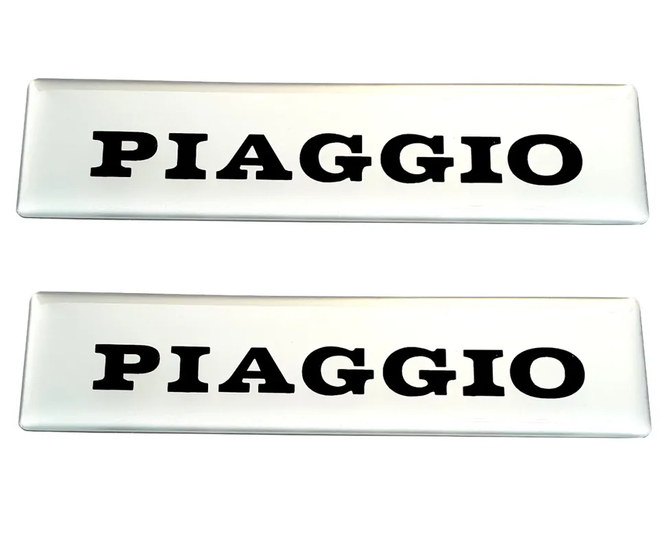 Sale 2x Piaggio Schriftzug 3D Tanksticker 115x28mm aluminiumisiert-CIF-