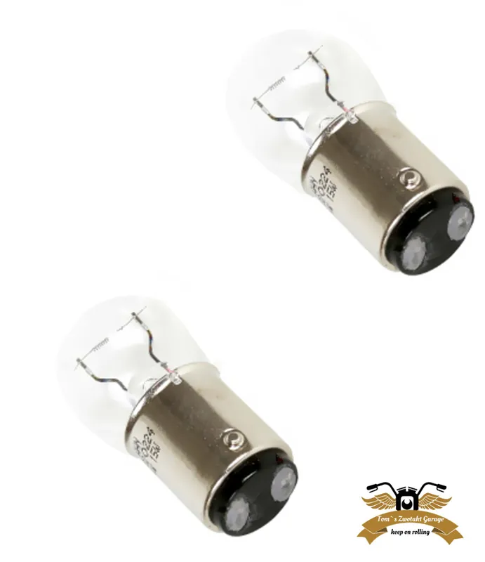 2 x Birne BA15D klein 6V 15Wglas klar 18x37 Lampe Mofa Moped Mokick Motorrad Neue Kollektion