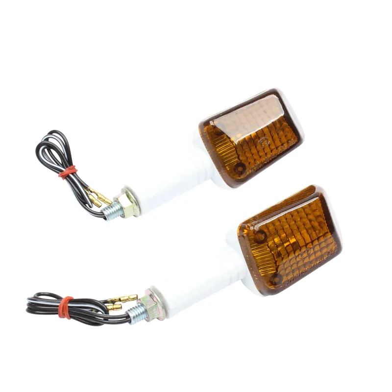 Neue Ware 2x Motorrad Mini Blinker lang weiß dunkel UNIVERSAL Halogen 12V 23W