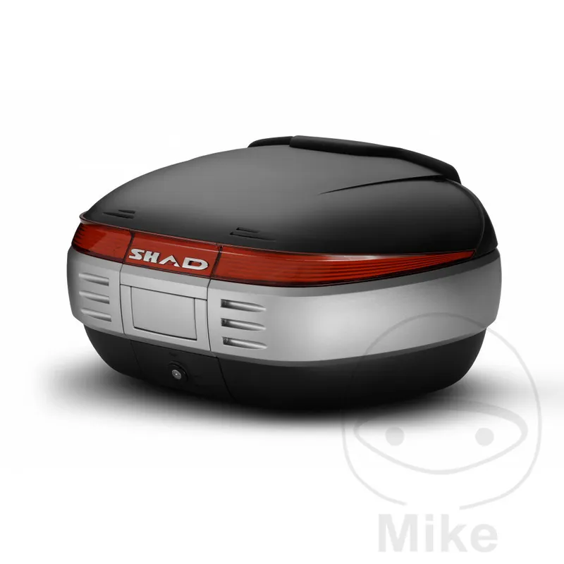Topcase negro de 50 litros SHAD SH50 con placa de transporte Sonderaktion