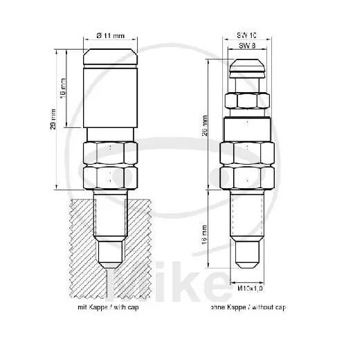 Günstig Tornillo de sangrado con válvula M10 x 1.00 16 mm para Aprilia BMW Ducati KTM Moto Guzzi MZ/MUZ Triumph Yamaha