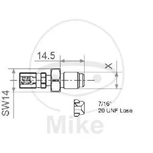 Pièce de raccord avec filetage extérieur mobile Vario Type 440 7/16-20 UNF Acier inoxydable Neu