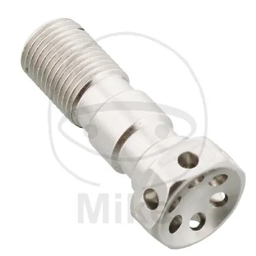 Bullone Banjo doppio M 10 x 1,00 Alluminio Racing argento Versand Am Gleichen Tag