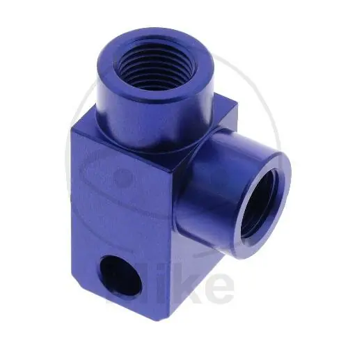 Distribuidor de 2 vías atornillado en ángulo tipo 812 M10 x 1.00 azul Kostenloser Versand