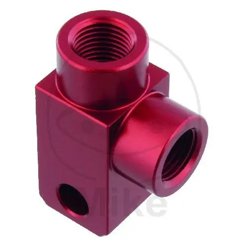 Distributeur 2 voies vissé coudé type 812 M10 x 1,00 rouge Nur Heute